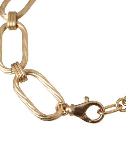 Dolce & Gabbana Gold Tone Brass Large Link Chain Jewelry Necklace Dolce & Gabbana