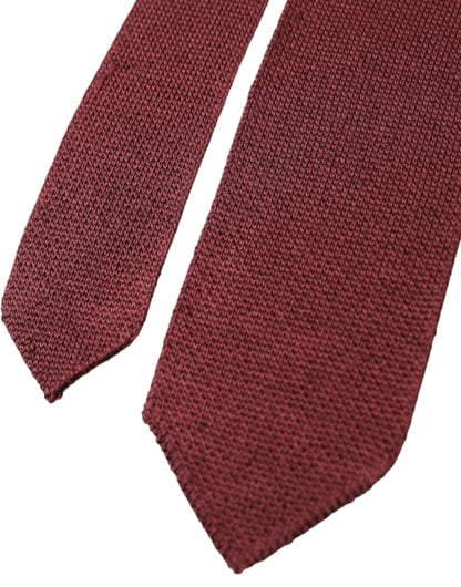 Dolce & Gabbana Bordeaux 100% Silk Patterned Classic Men Tie Dolce & Gabbana