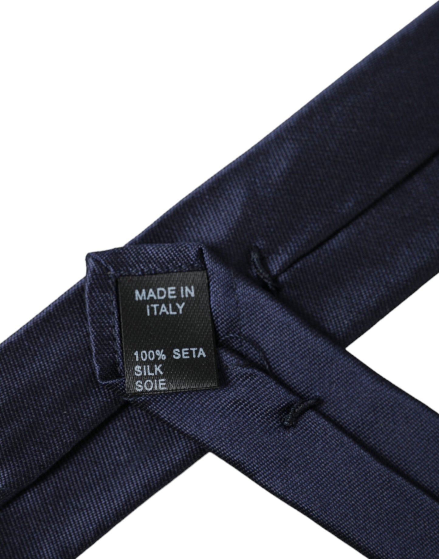 Dolce & Gabbana Blue Solid Silk Adjustable Tie Men Dolce & Gabbana