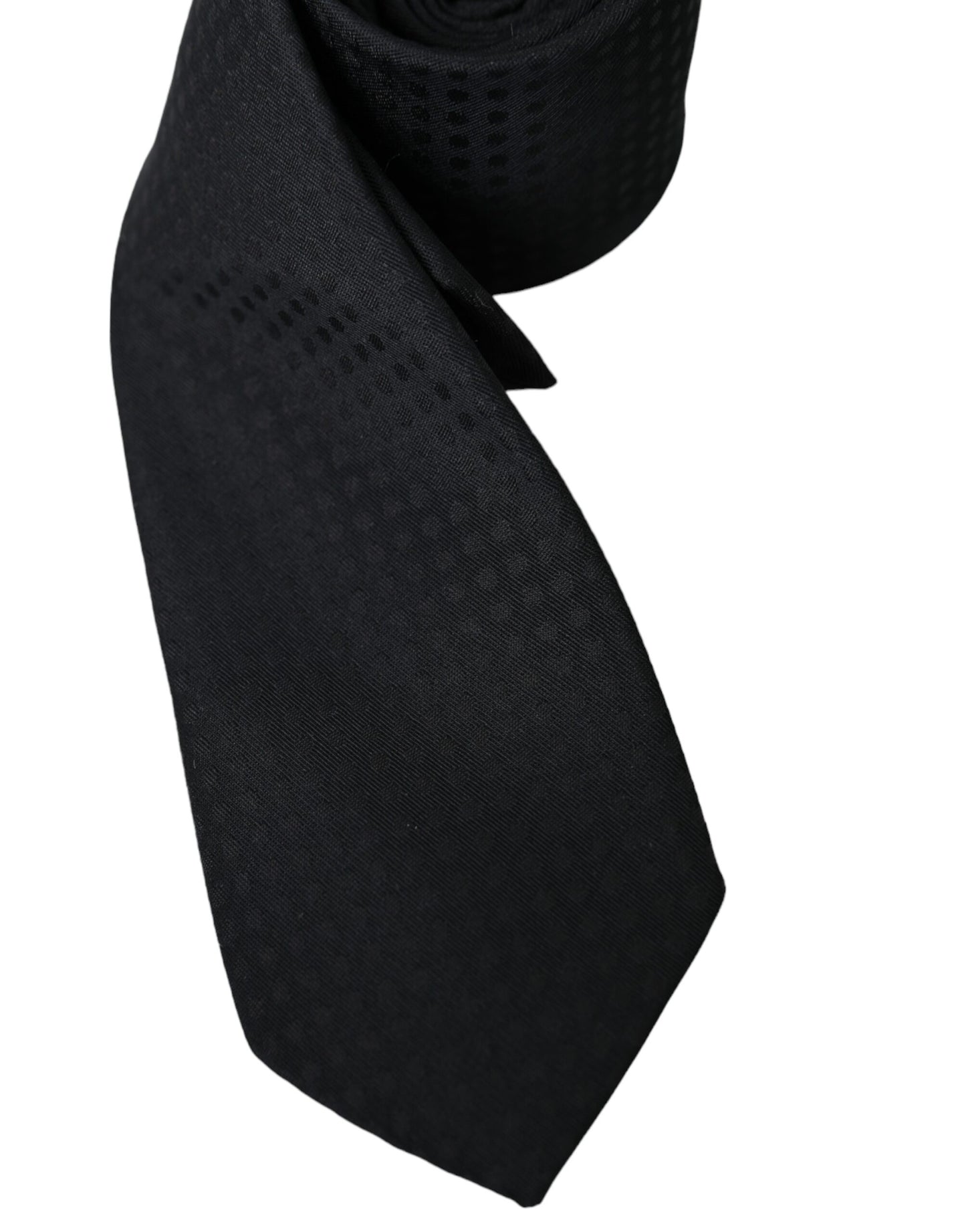 Dolce & Gabbana Black 100% Silk Adjustable Necktie Face Mask Dolce & Gabbana