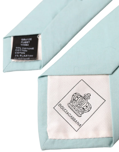 Dolce & Gabbana Mint Green Cotton Adjustable Tie Men Dolce & Gabbana