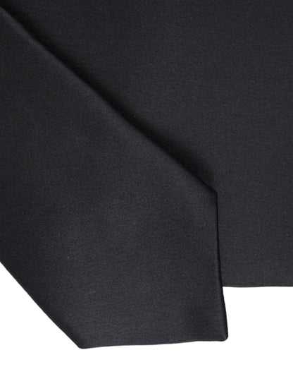 Dolce & Gabbana Black Solid Silk Adjustable Tie Men Dolce & Gabbana