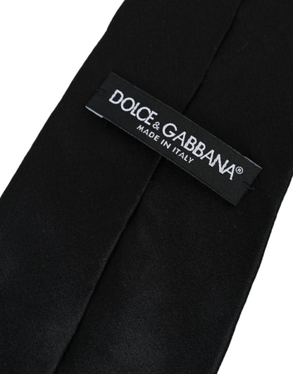 Dolce & Gabbana Black Solid Silk Adjustable Tie Men Dolce & Gabbana