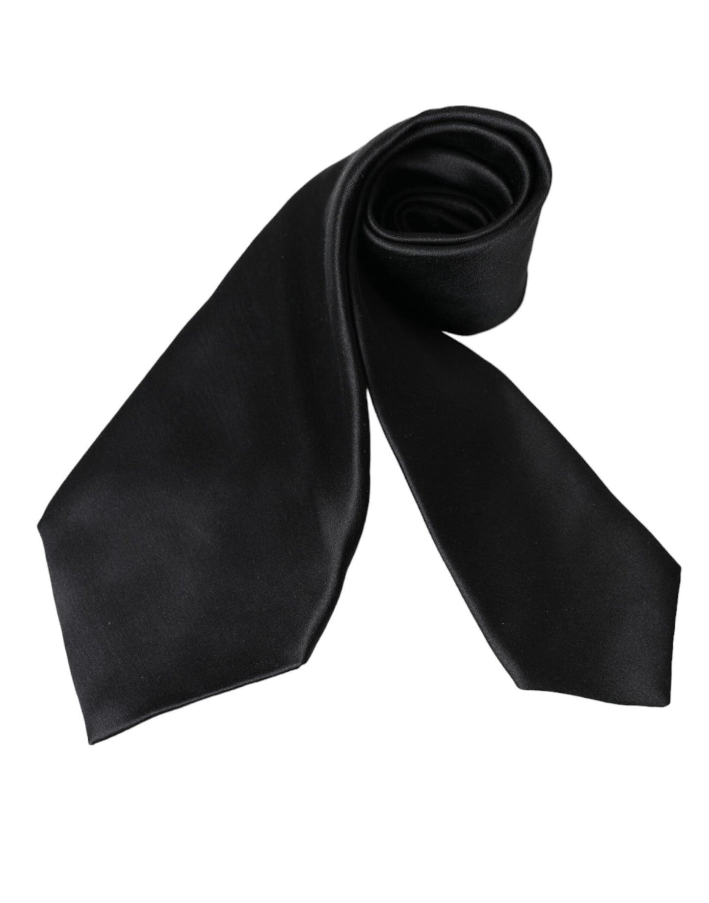 Dolce & Gabbana Black Solid Silk Adjustable Tie Men Dolce & Gabbana