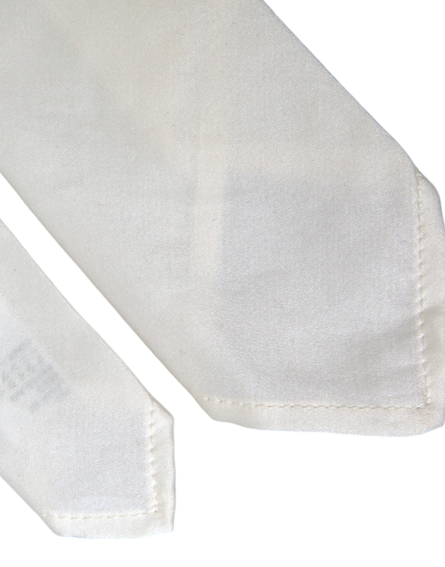 Dolce & Gabbana White Silk Blend Adjustable Tie Men Dolce & Gabbana