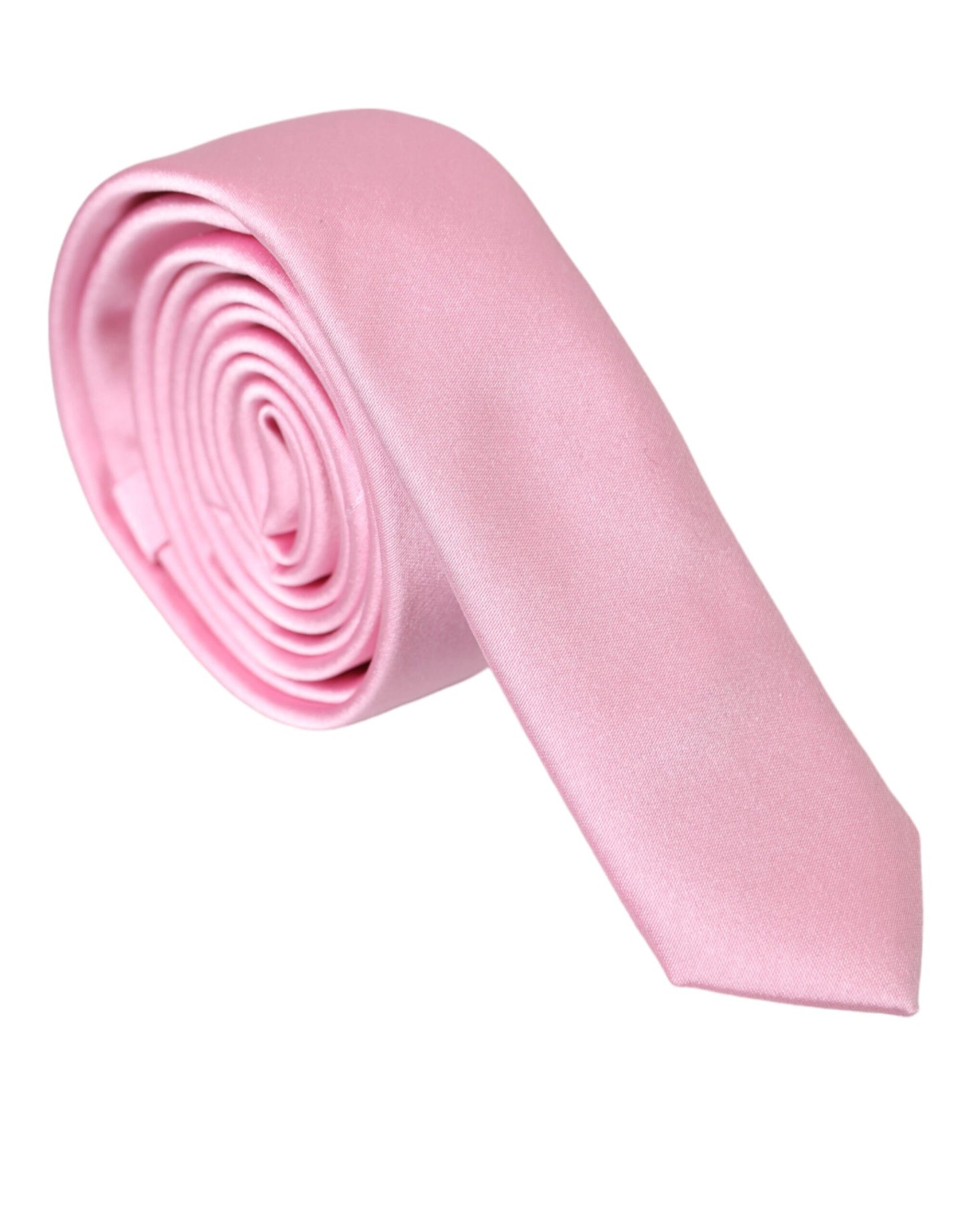 Dolce & Gabbana Pink Solid Silk Adjustable Tie Men Dolce & Gabbana