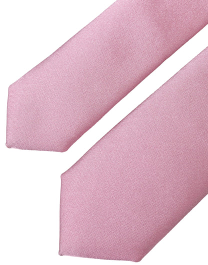 Dolce & Gabbana Pink Solid Silk Adjustable Tie Men Dolce & Gabbana