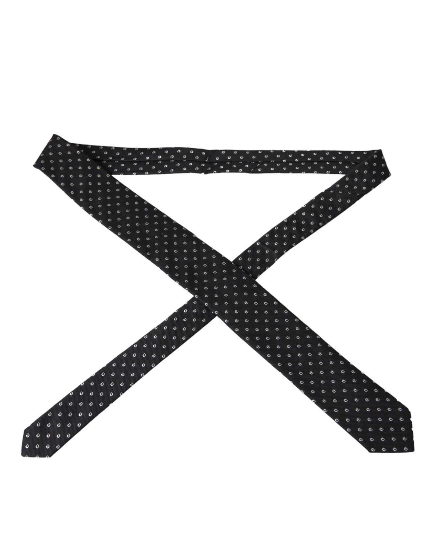 Dolce & Gabbana Black Logo Cotton Blend Adjustable Tie Dolce & Gabbana