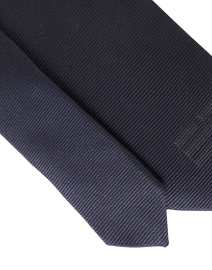 Dolce & Gabbana Blue Solid Silk Adjustable Tie Men Dolce & Gabbana