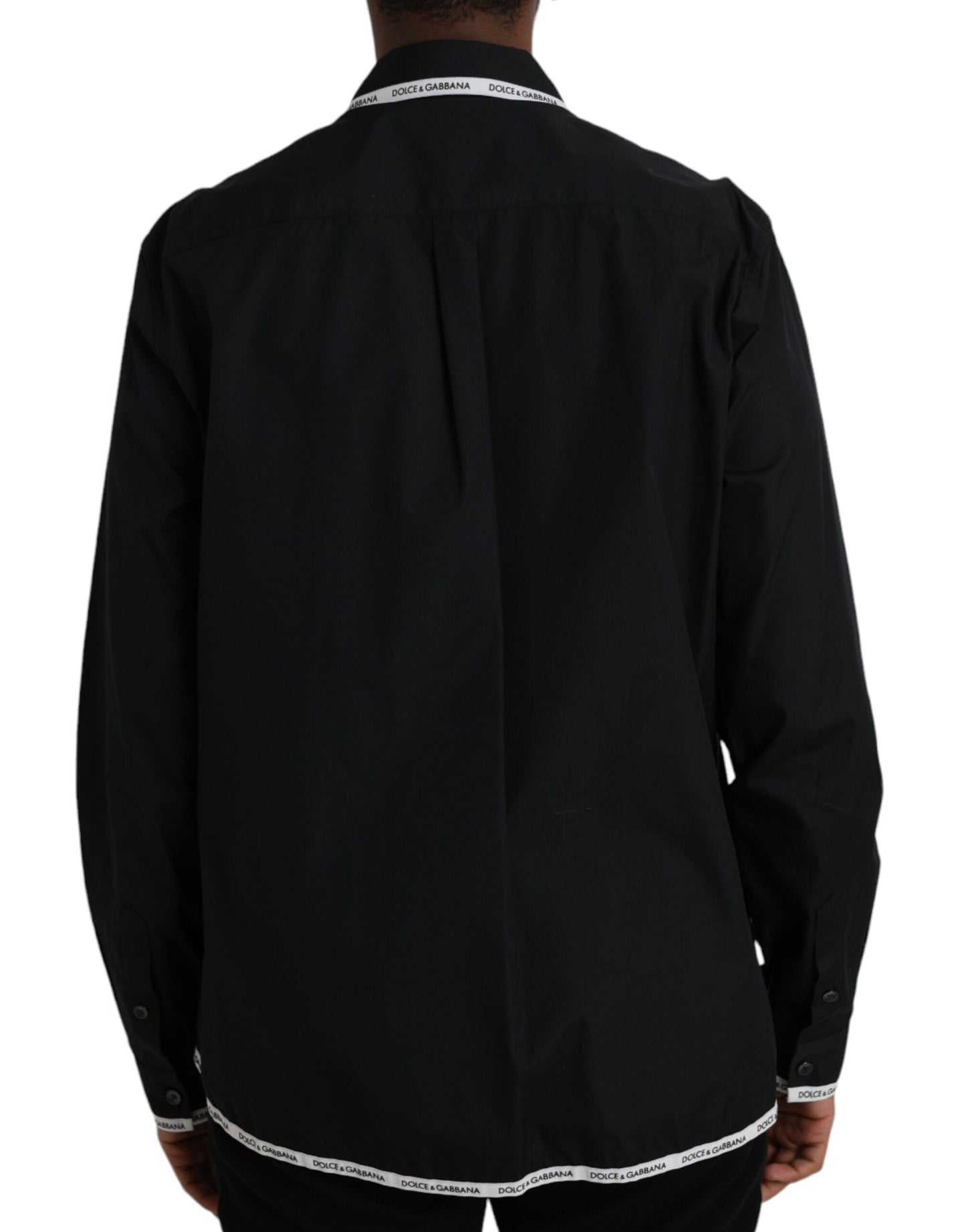 Dolce & Gabbana Black Collared Long Sleeve Cotton Casual Shirt Dolce & Gabbana