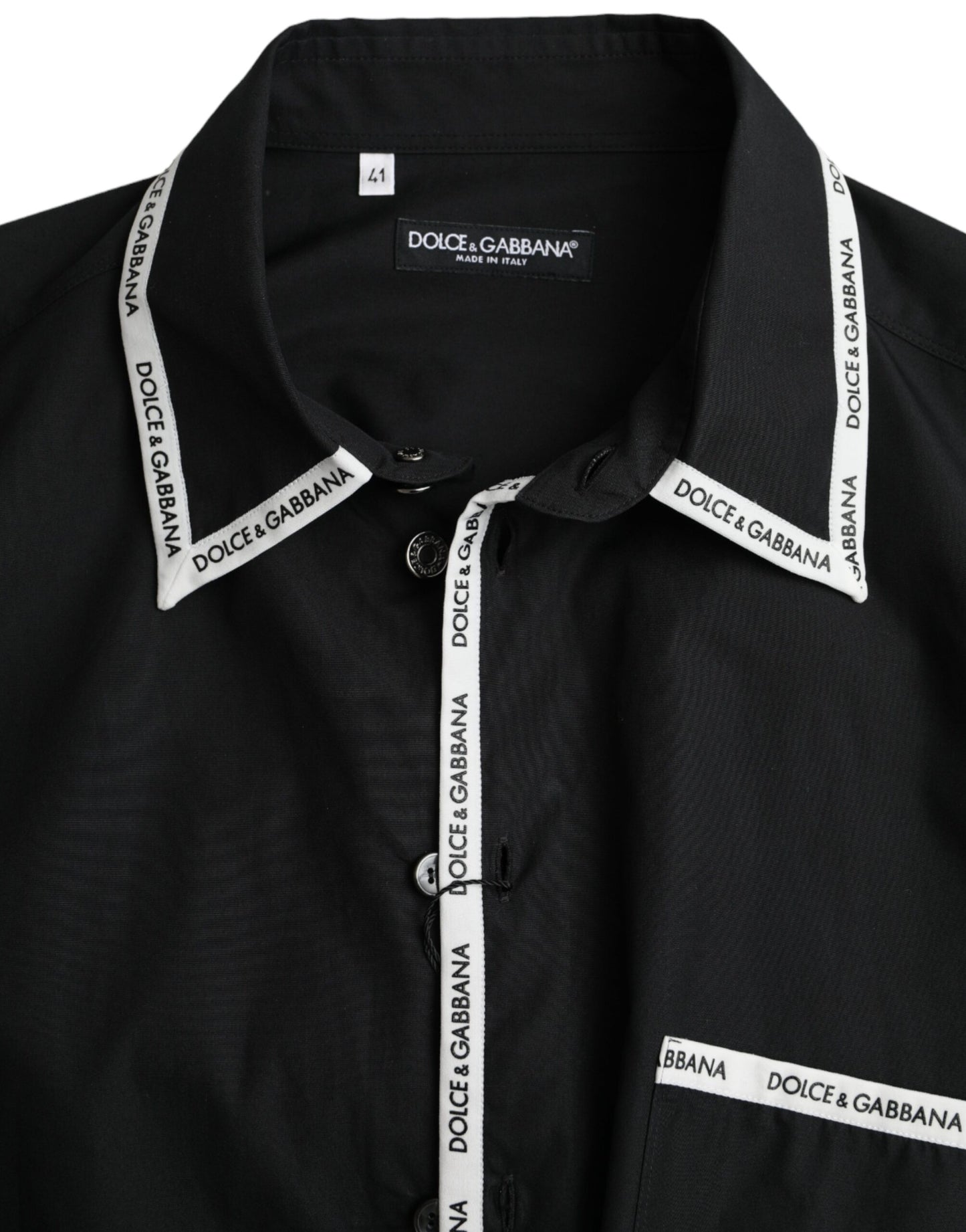 Dolce & Gabbana Black Collared Long Sleeve Cotton Casual Shirt Dolce & Gabbana