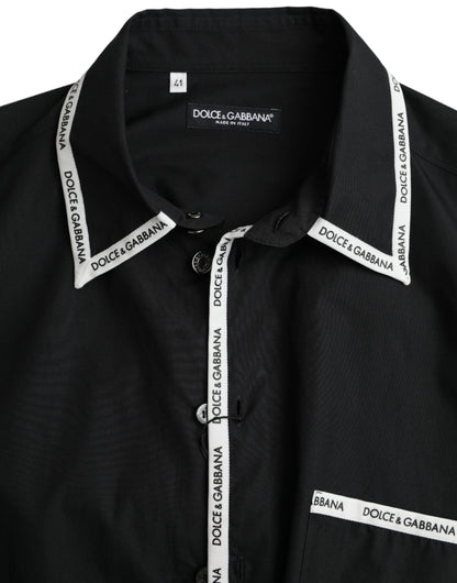 Dolce & Gabbana Black Collared Long Sleeve Cotton Casual Shirt Dolce & Gabbana