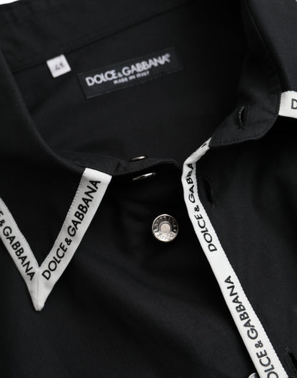 Dolce & Gabbana Black Collared Long Sleeve Cotton Casual Shirt Dolce & Gabbana