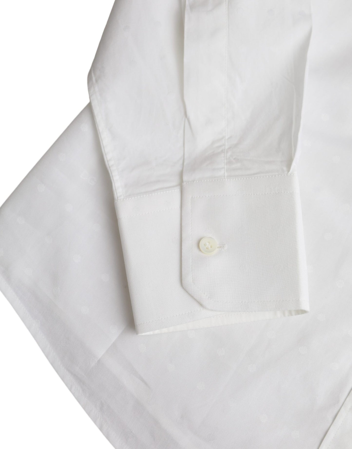 Dolce & Gabbana White Logo Cotton Men Dress GOLD Shirt Dolce & Gabbana