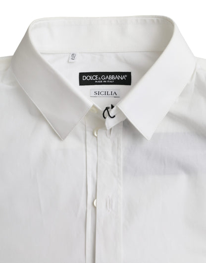 Dolce & Gabbana White Cotton Formal Dress Top SICILIA Shirt Dolce & Gabbana