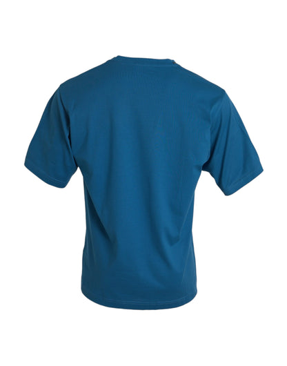 Dolce & Gabbana Blue Logo Round Neck Short Sleeves T-shirt Dolce & Gabbana