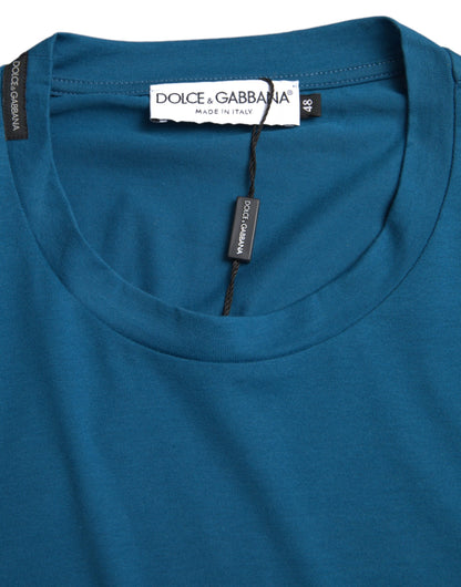 Dolce & Gabbana Blue Logo Round Neck Short Sleeves T-shirt Dolce & Gabbana