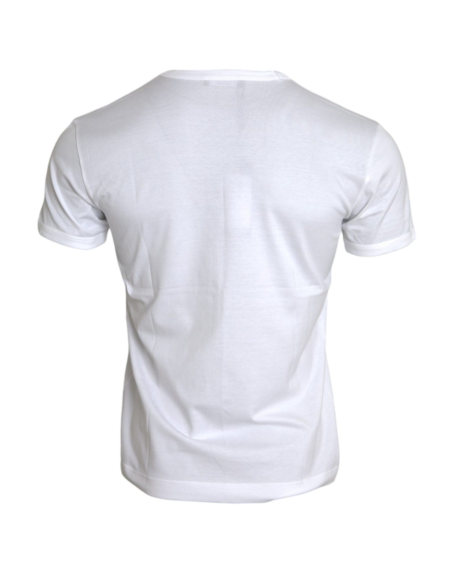 Dolce & Gabbana White Cotton Round Neck Short Sleeve T-shirt Dolce & Gabbana