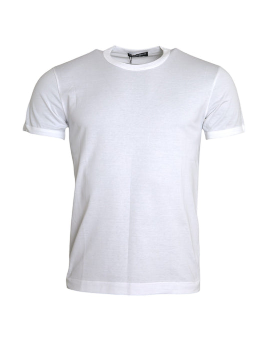 Dolce & Gabbana White Cotton Round Neck Short Sleeve T-shirt Dolce & Gabbana