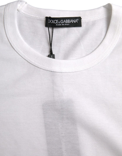 Dolce & Gabbana White Cotton Round Neck Short Sleeve T-shirt Dolce & Gabbana