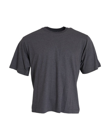 Dolce & Gabbana Gray Cotton Round Neck Short Sleeve T-shirt Dolce & Gabbana