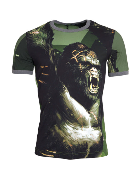 Dolce & Gabbana Green Gorilla Cotton Short Sleeves T-shirt Dolce & Gabbana