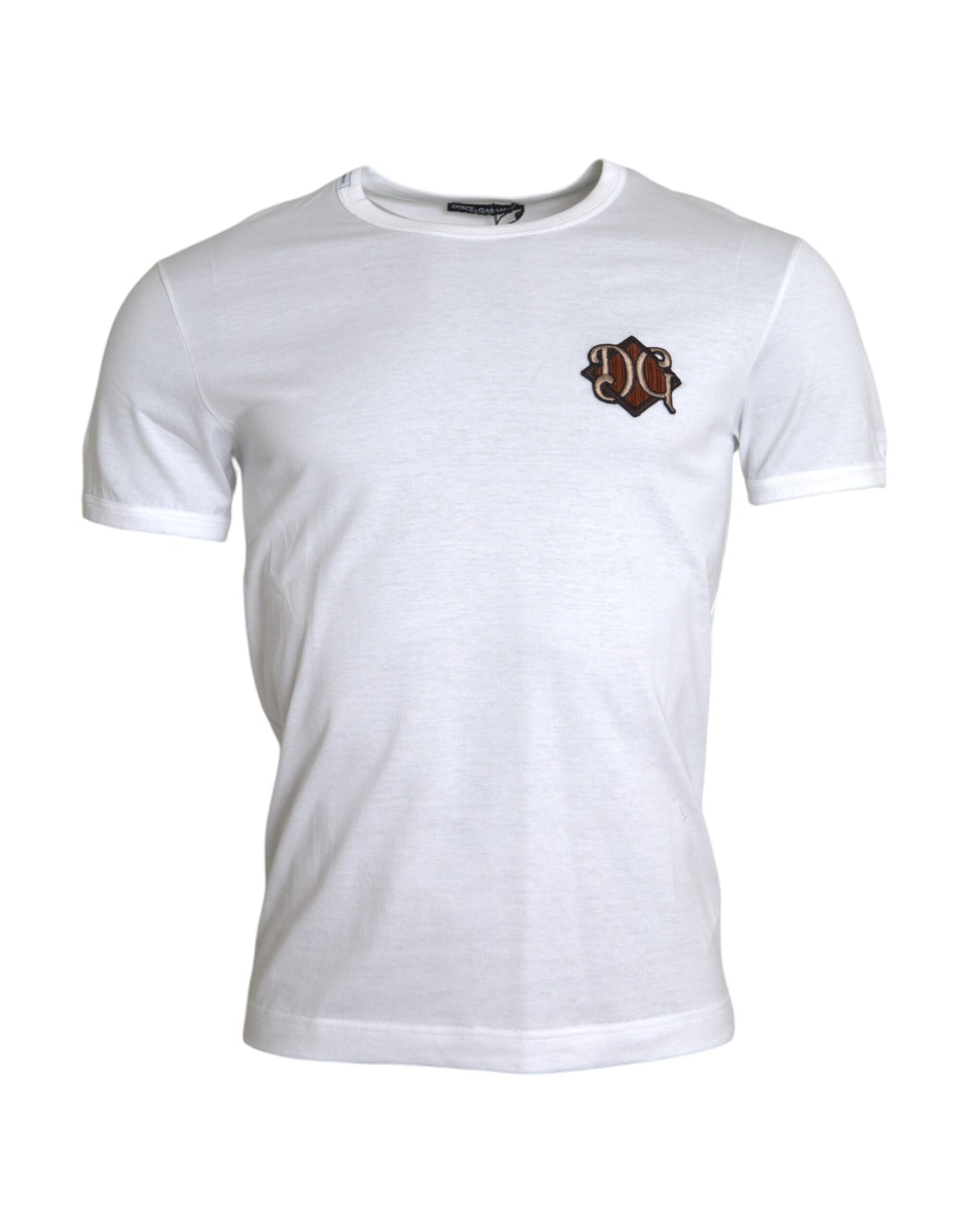 Dolce & Gabbana White Logo Embroidery Short Sleeve T-shirt Dolce & Gabbana