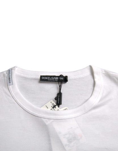 Dolce & Gabbana White Logo Embroidery Short Sleeve T-shirt Dolce & Gabbana