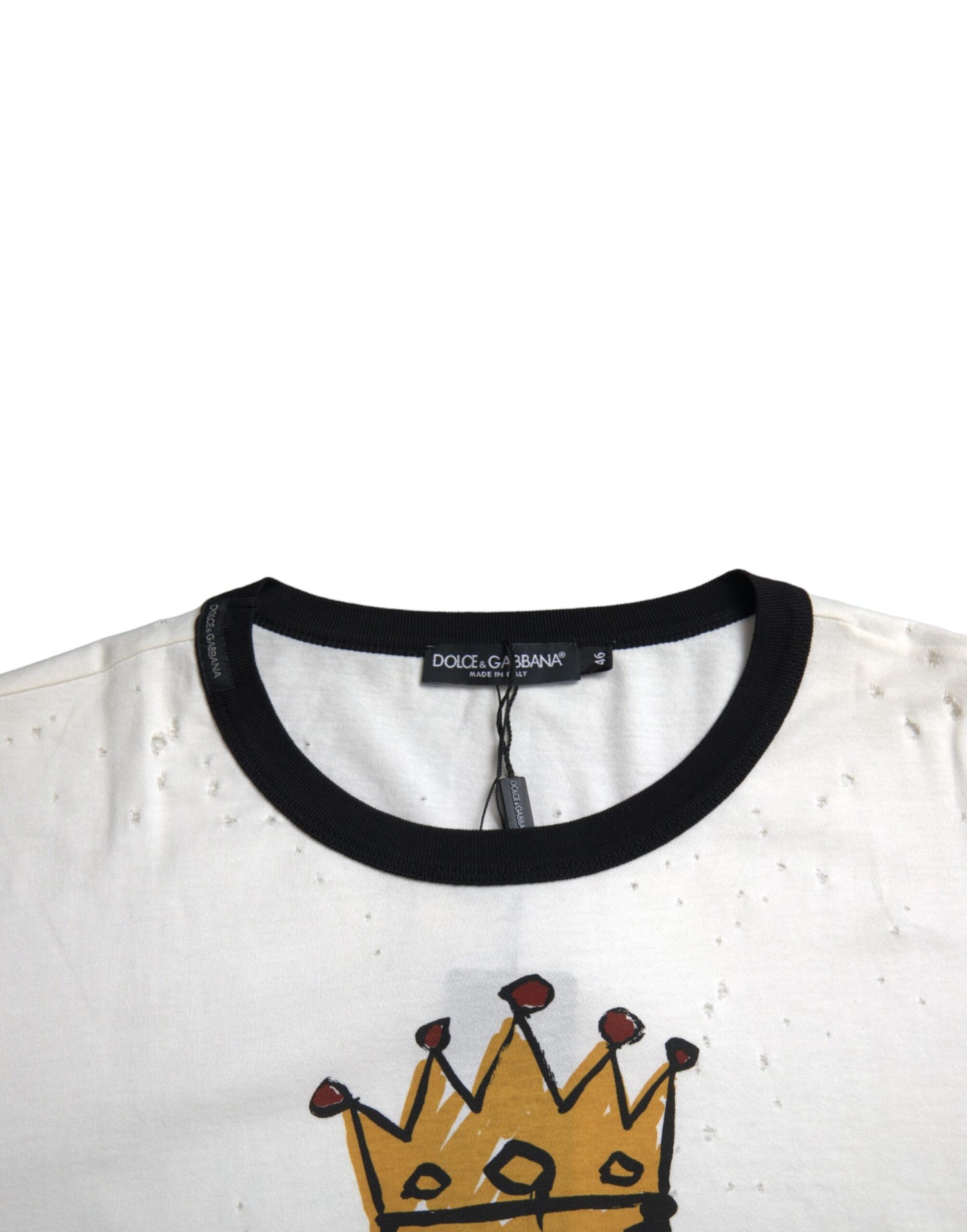 Dolce & Gabbana White King Of Love Cotton Men T-shirt Dolce & Gabbana