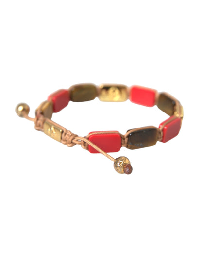 Nialaya CZ Tiger Eye Red Coral 925 Silver Men Bracelet Nialaya