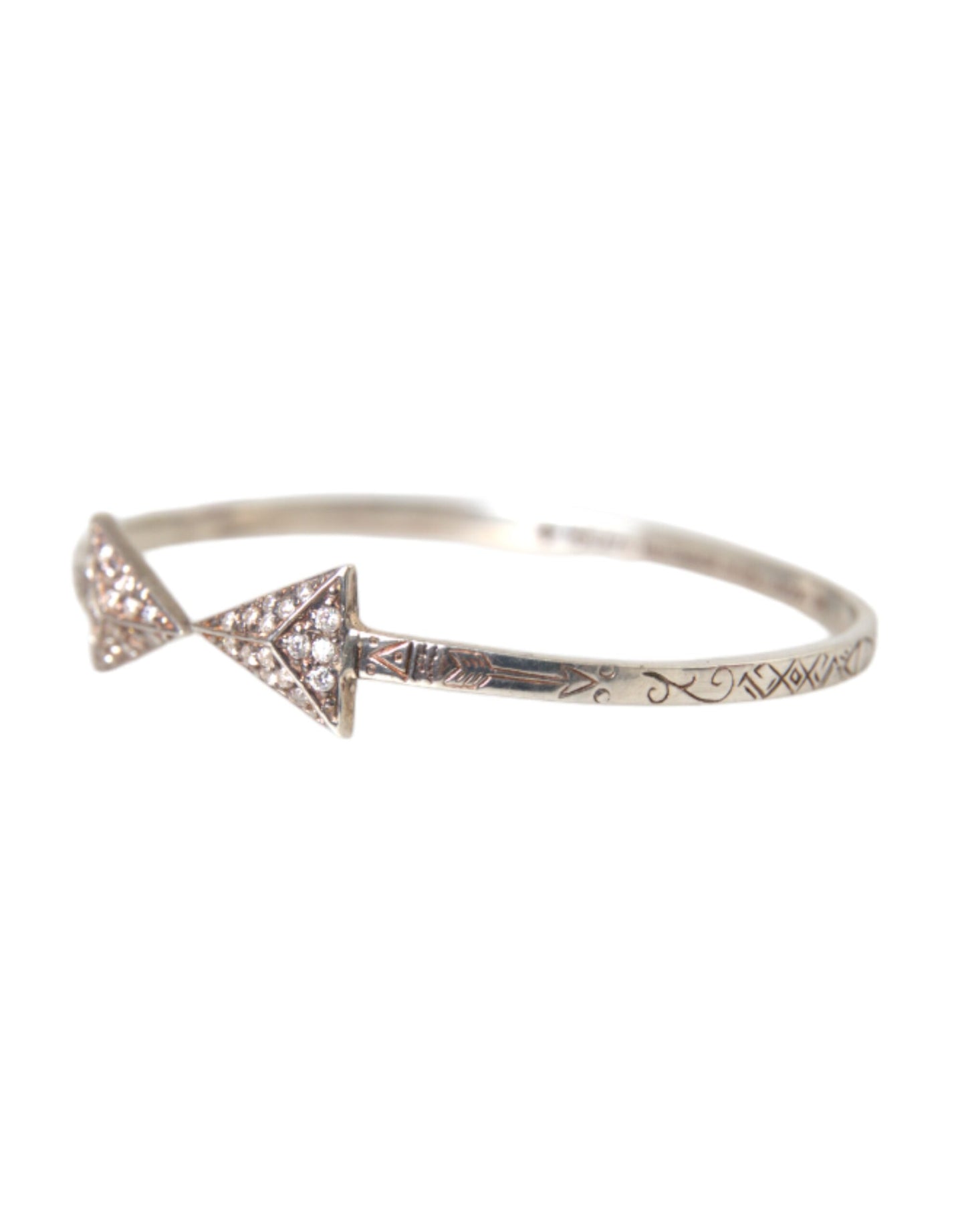 Nialaya Arrow Crystal 925 Silver Bangle Bracelet Women Nialaya