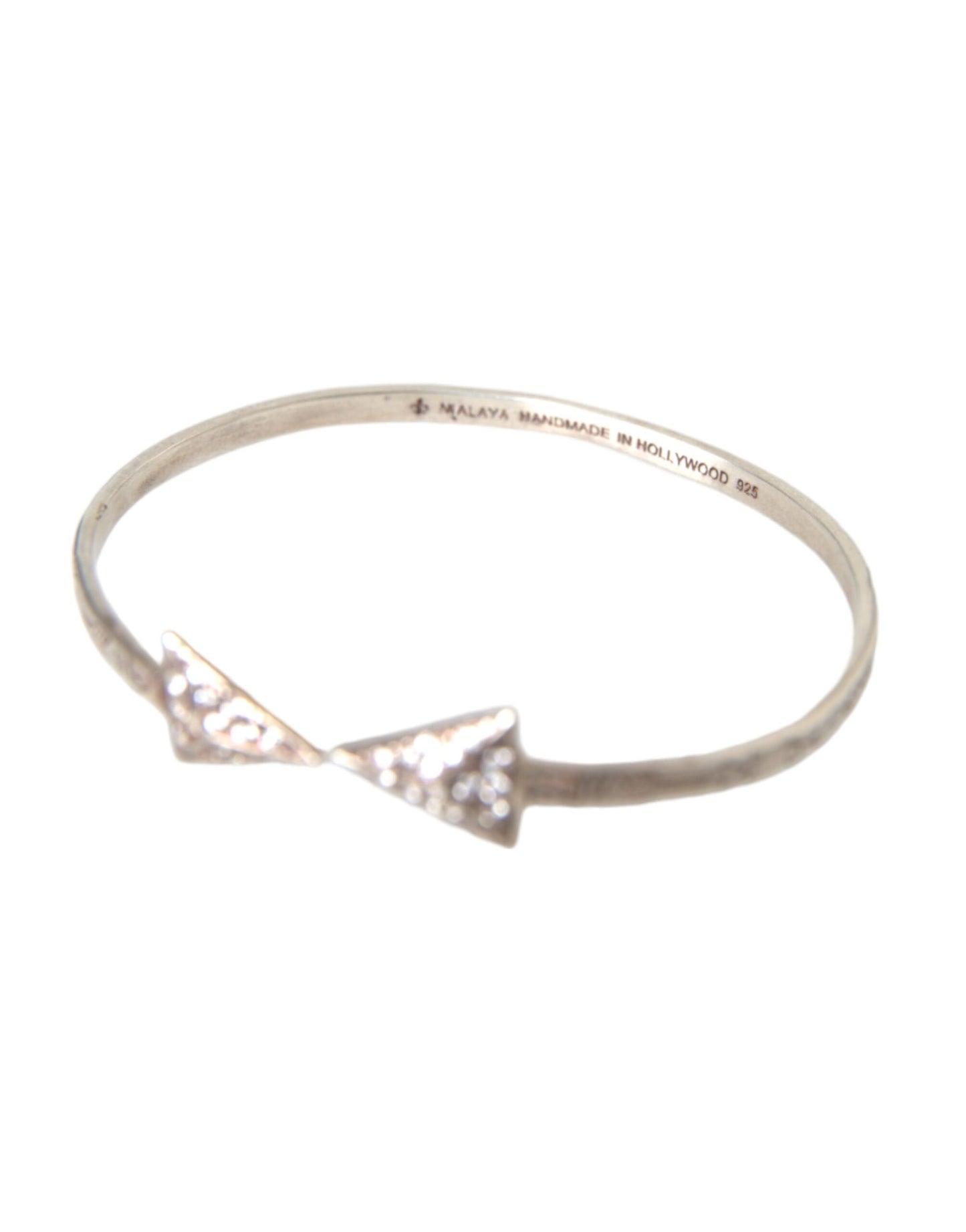 Nialaya Arrow Crystal 925 Silver Bangle Bracelet Women Nialaya