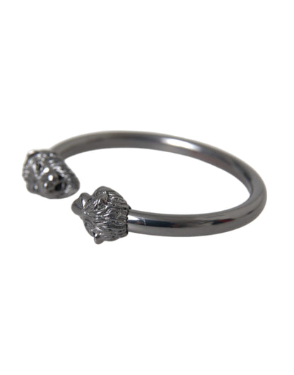 Nialaya Black Rhodium Lion Bangle Bracelet Women Nialaya