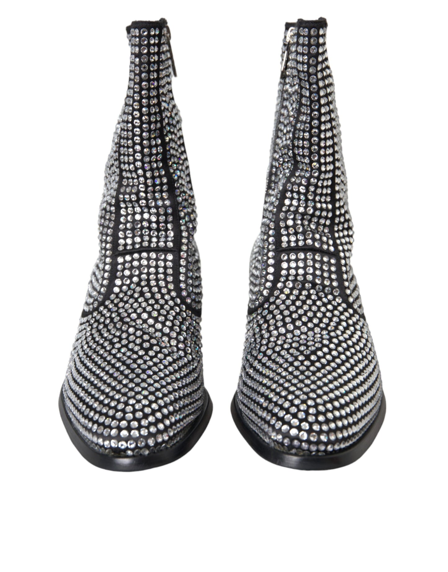 Dolce & Gabbana Black Rhinestone Crystal Chelsea Boots Shoes Dolce & Gabbana