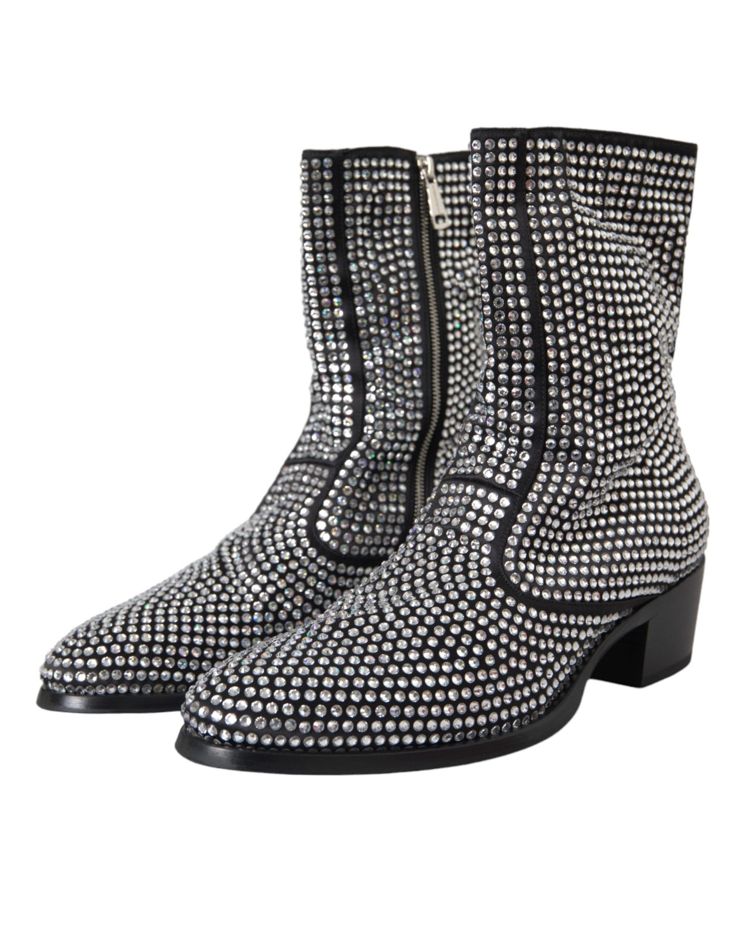 Dolce & Gabbana Black Rhinestone Crystal Chelsea Boots Shoes Dolce & Gabbana