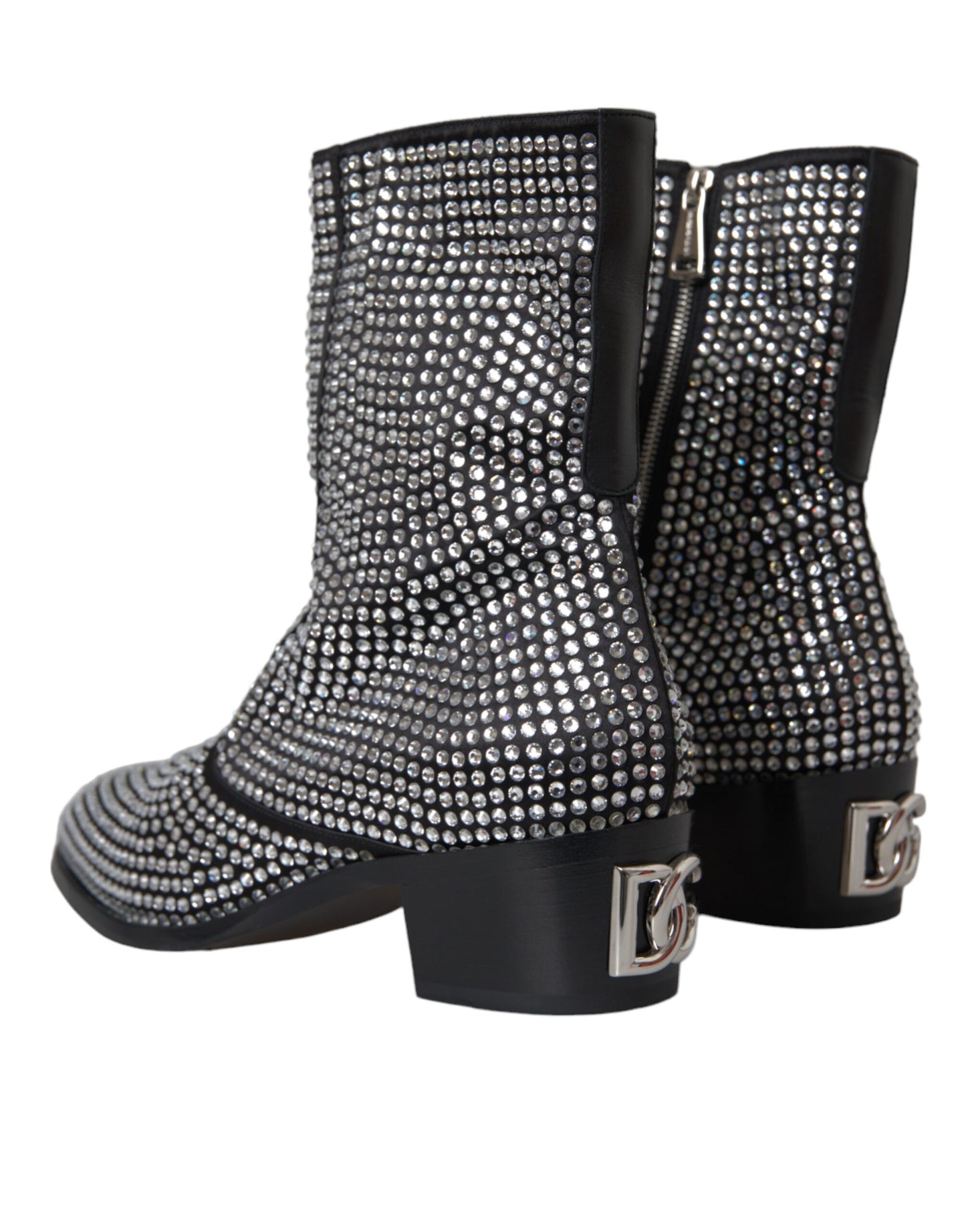 Dolce & Gabbana Black Rhinestone Crystal Chelsea Boots Shoes Dolce & Gabbana