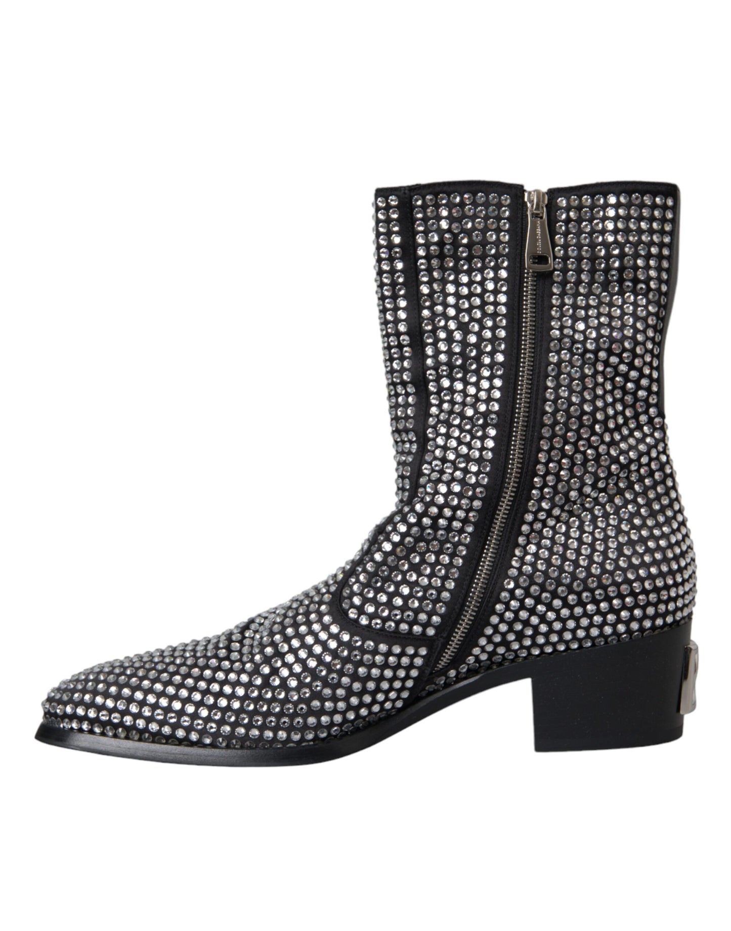 Dolce & Gabbana Black Rhinestone Crystal Chelsea Boots Shoes Dolce & Gabbana