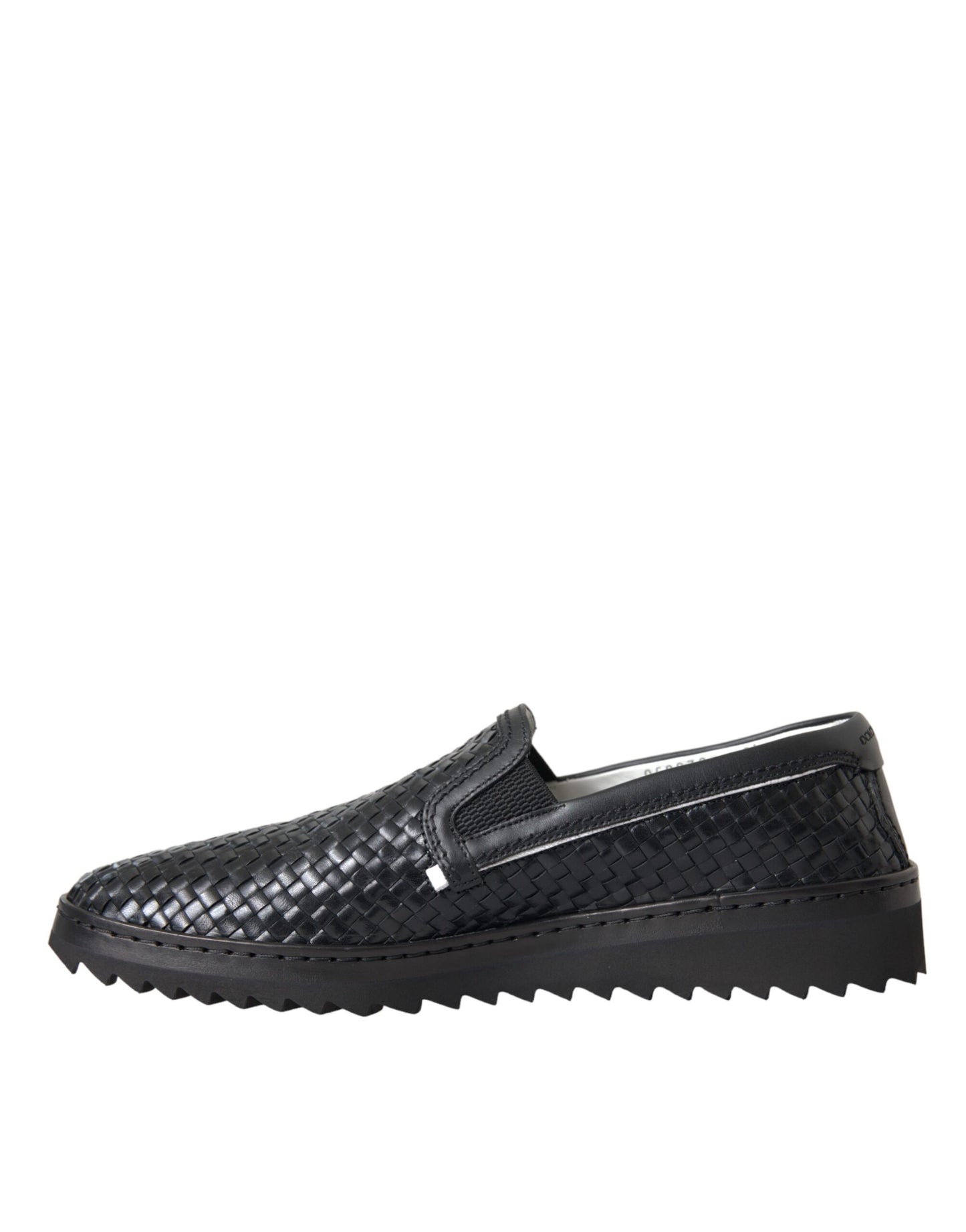 Dolce & Gabbana Black Woven Buffalo Leather Men Loafers Shoes Dolce & Gabbana