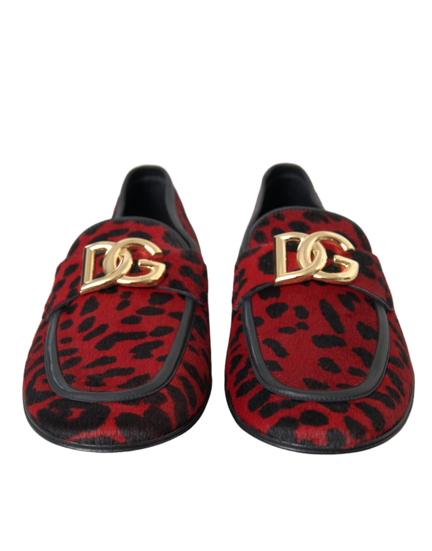 Dolce & Gabbana Red Black Leopard DG Loafers Formal Men Shoes Dolce & Gabbana