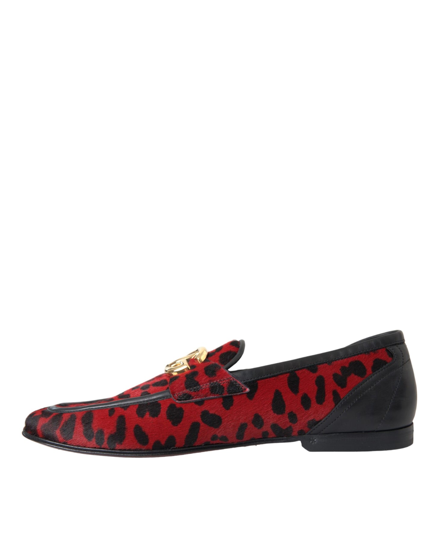 Dolce & Gabbana Red Black Leopard DG Loafers Formal Men Shoes Dolce & Gabbana