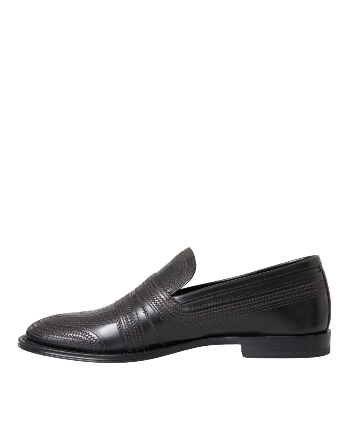 Dolce & Gabbana Black Brown Leather Loafer Men Dress Shoes Dolce & Gabbana