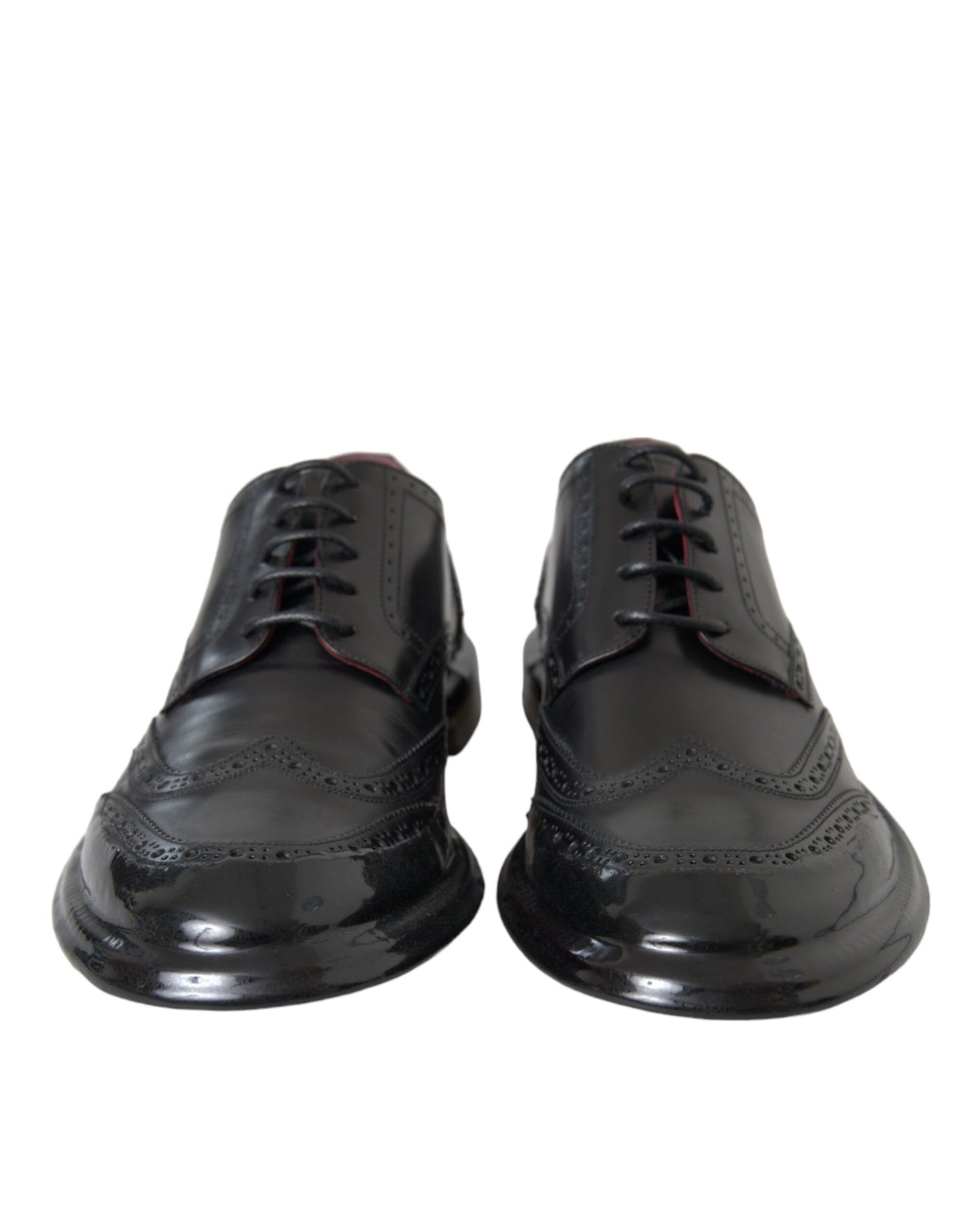 Dolce & Gabbana Black Leather Oxford Wingtip Formal Men Shoes Dolce & Gabbana