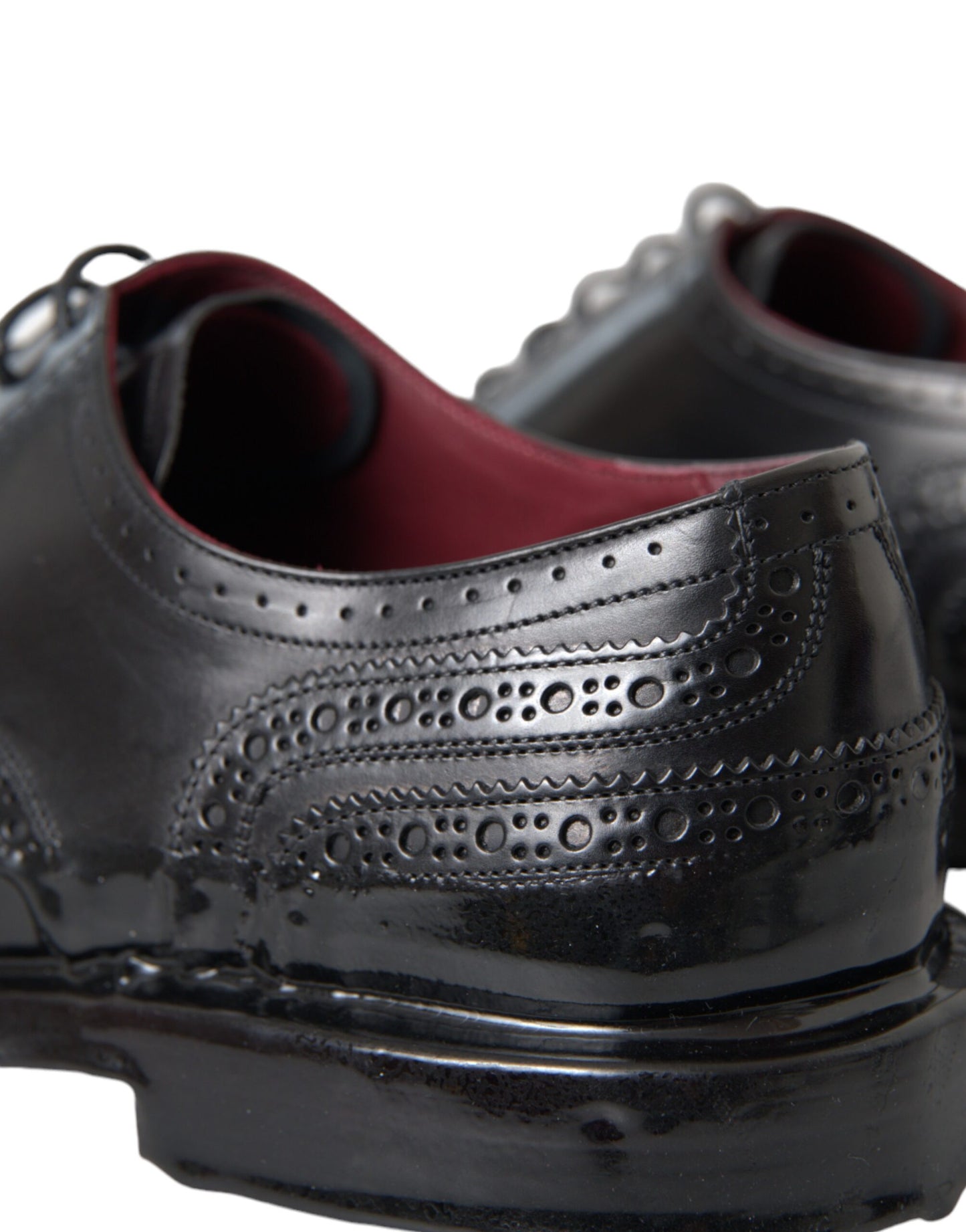 Dolce & Gabbana Black Leather Oxford Wingtip Formal Men Shoes Dolce & Gabbana