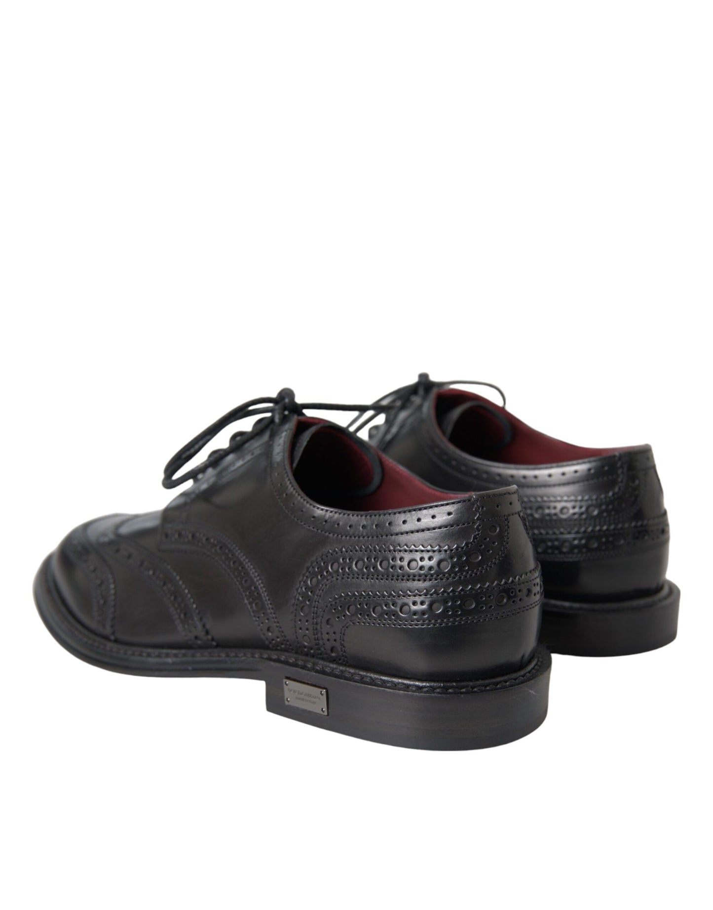 Dolce & Gabbana Black Leather Oxford Wingtip Formal Men Shoes Dolce & Gabbana