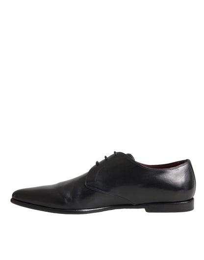 Dolce & Gabbana Black Leather Derby Formal Dress Men Shoes Dolce & Gabbana