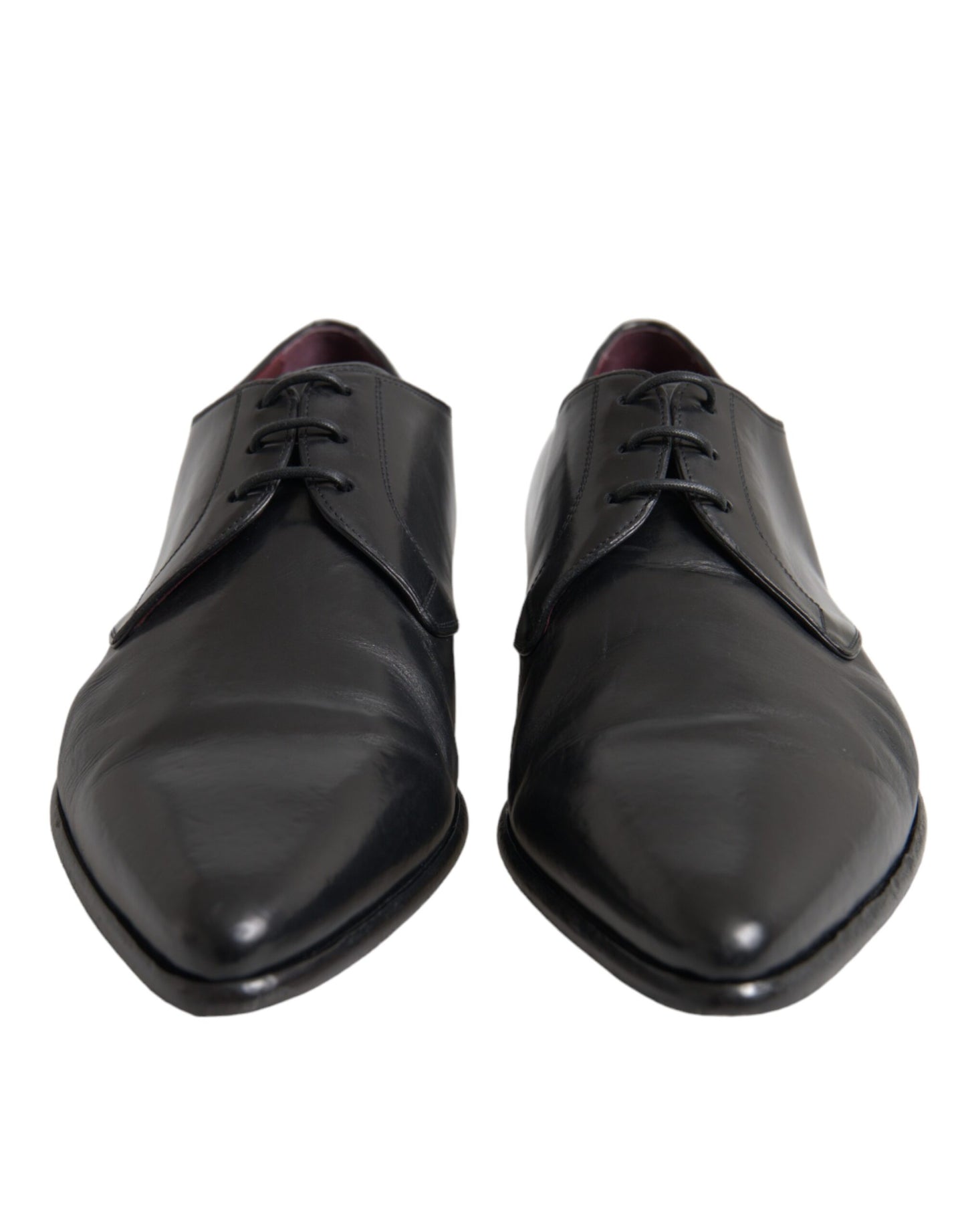 Dolce & Gabbana Black Leather Derby Formal Dress Men Shoes Dolce & Gabbana