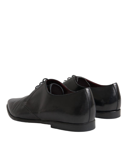 Dolce & Gabbana Black Leather Derby Formal Dress Men Shoes Dolce & Gabbana