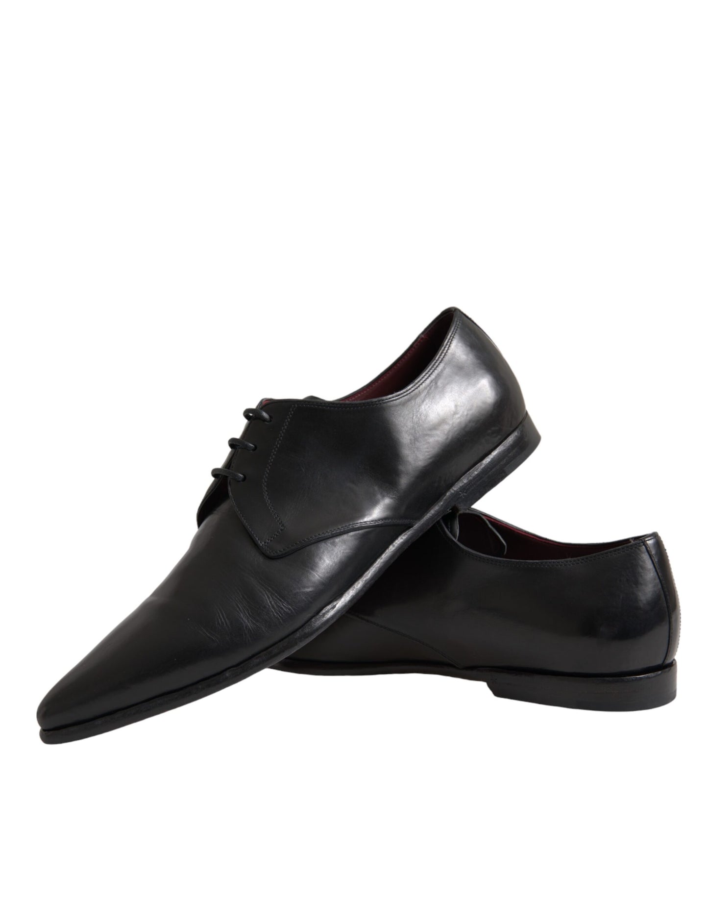 Dolce & Gabbana Black Leather Derby Formal Dress Men Shoes Dolce & Gabbana