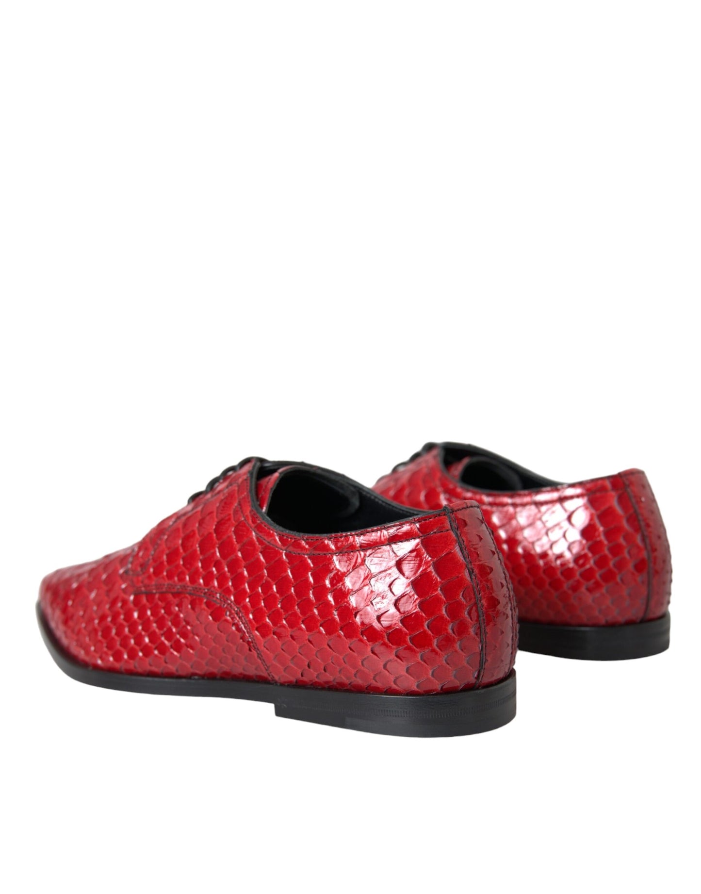 Dolce & Gabbana Red Textured Varnished Derby Men Formal Shoes Dolce & Gabbana