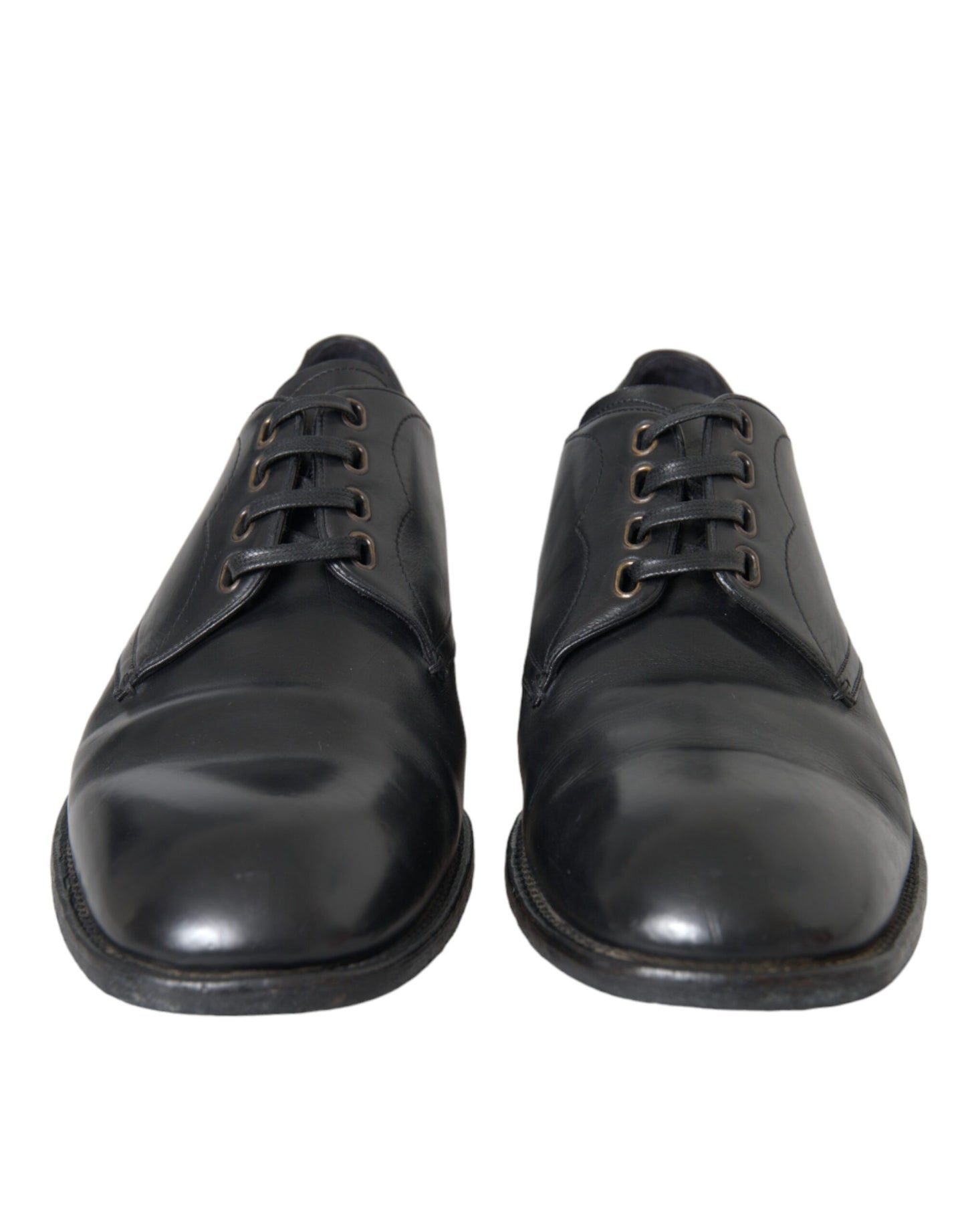 Dolce & Gabbana Black Leather Derby Formal Dress Men Shoes Dolce & Gabbana